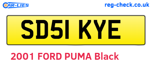 SD51KYE are the vehicle registration plates.