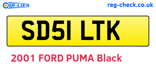 SD51LTK are the vehicle registration plates.