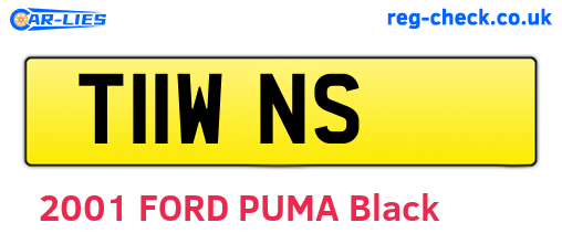 T11WNS are the vehicle registration plates.