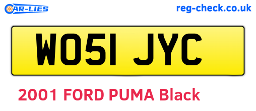 WO51JYC are the vehicle registration plates.