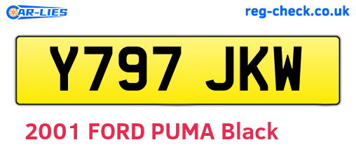Y797JKW are the vehicle registration plates.
