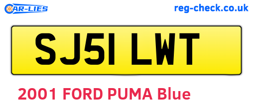 SJ51LWT are the vehicle registration plates.
