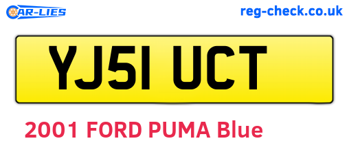 YJ51UCT are the vehicle registration plates.