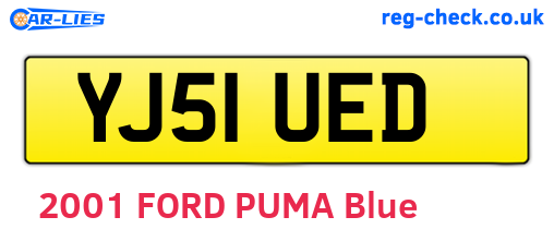 YJ51UED are the vehicle registration plates.