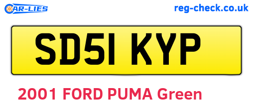 SD51KYP are the vehicle registration plates.