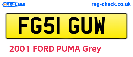 FG51GUW are the vehicle registration plates.