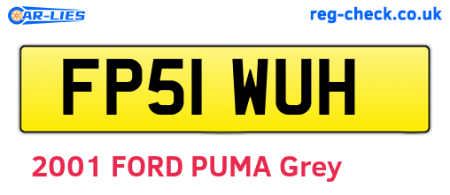 FP51WUH are the vehicle registration plates.