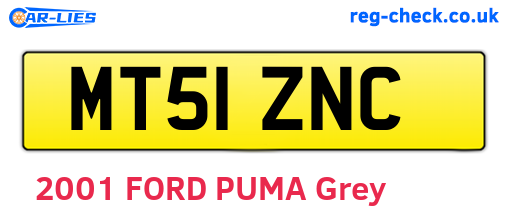 MT51ZNC are the vehicle registration plates.
