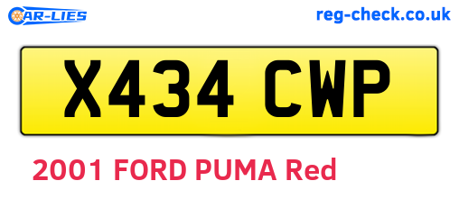X434CWP are the vehicle registration plates.