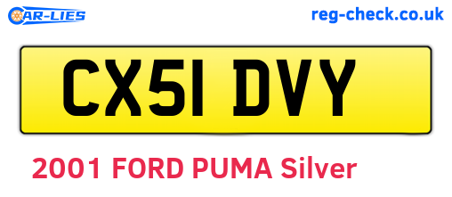 CX51DVY are the vehicle registration plates.