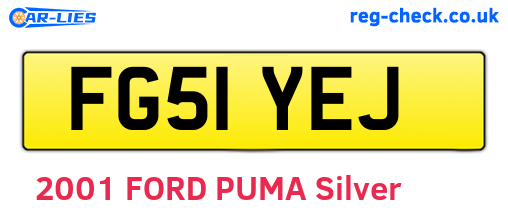 FG51YEJ are the vehicle registration plates.