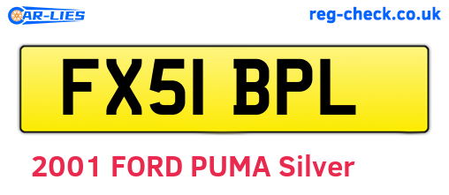 FX51BPL are the vehicle registration plates.