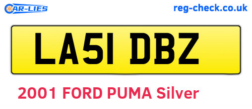 LA51DBZ are the vehicle registration plates.