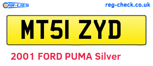 MT51ZYD are the vehicle registration plates.