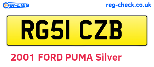 RG51CZB are the vehicle registration plates.