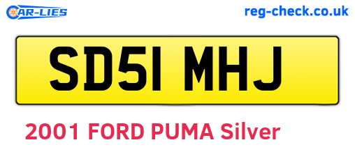 SD51MHJ are the vehicle registration plates.