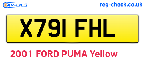 X791FHL are the vehicle registration plates.