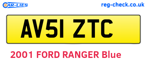 AV51ZTC are the vehicle registration plates.