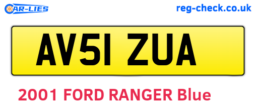 AV51ZUA are the vehicle registration plates.