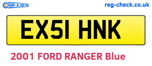 EX51HNK are the vehicle registration plates.