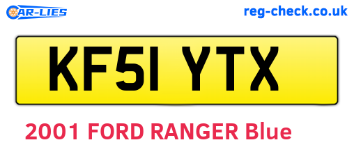 KF51YTX are the vehicle registration plates.