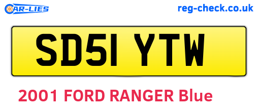 SD51YTW are the vehicle registration plates.