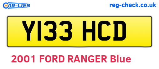 Y133HCD are the vehicle registration plates.