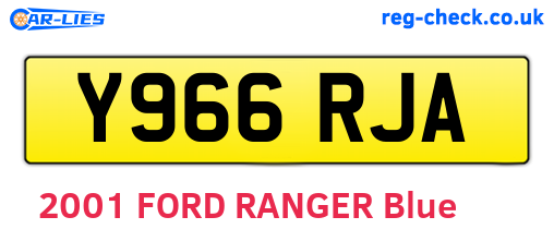 Y966RJA are the vehicle registration plates.