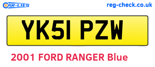 YK51PZW are the vehicle registration plates.