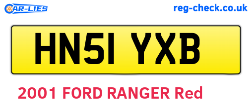 HN51YXB are the vehicle registration plates.