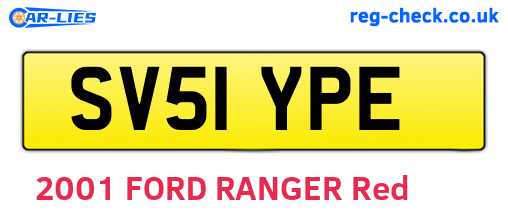 SV51YPE are the vehicle registration plates.