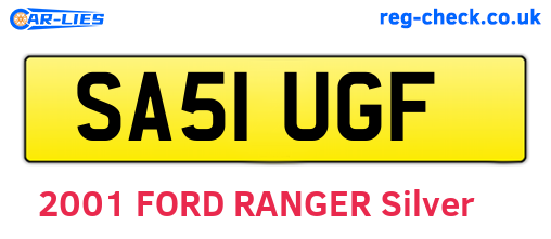 SA51UGF are the vehicle registration plates.