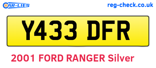 Y433DFR are the vehicle registration plates.