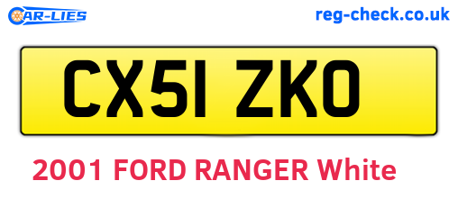 CX51ZKO are the vehicle registration plates.