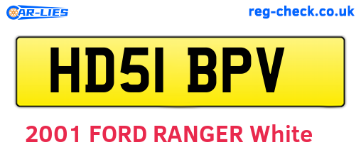 HD51BPV are the vehicle registration plates.