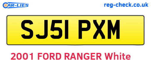 SJ51PXM are the vehicle registration plates.