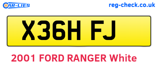 X36HFJ are the vehicle registration plates.