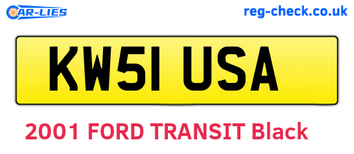 KW51USA are the vehicle registration plates.