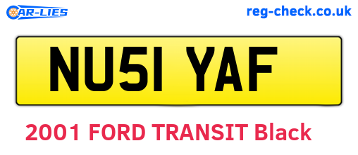 NU51YAF are the vehicle registration plates.