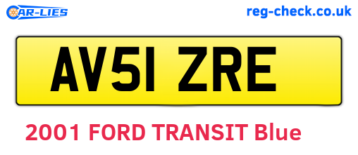 AV51ZRE are the vehicle registration plates.