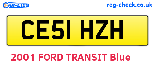 CE51HZH are the vehicle registration plates.