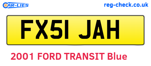 FX51JAH are the vehicle registration plates.
