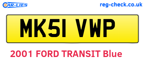 MK51VWP are the vehicle registration plates.