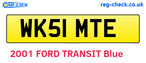 WK51MTE are the vehicle registration plates.
