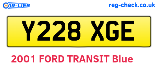 Y228XGE are the vehicle registration plates.