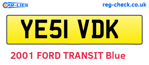 YE51VDK are the vehicle registration plates.
