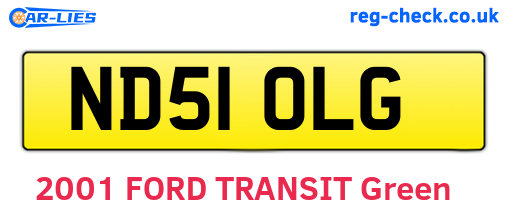 ND51OLG are the vehicle registration plates.