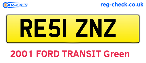 RE51ZNZ are the vehicle registration plates.