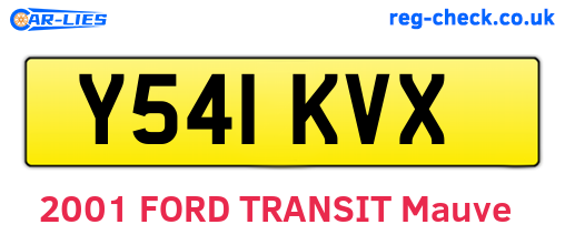 Y541KVX are the vehicle registration plates.