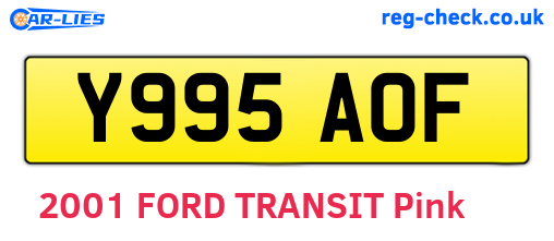 Y995AOF are the vehicle registration plates.